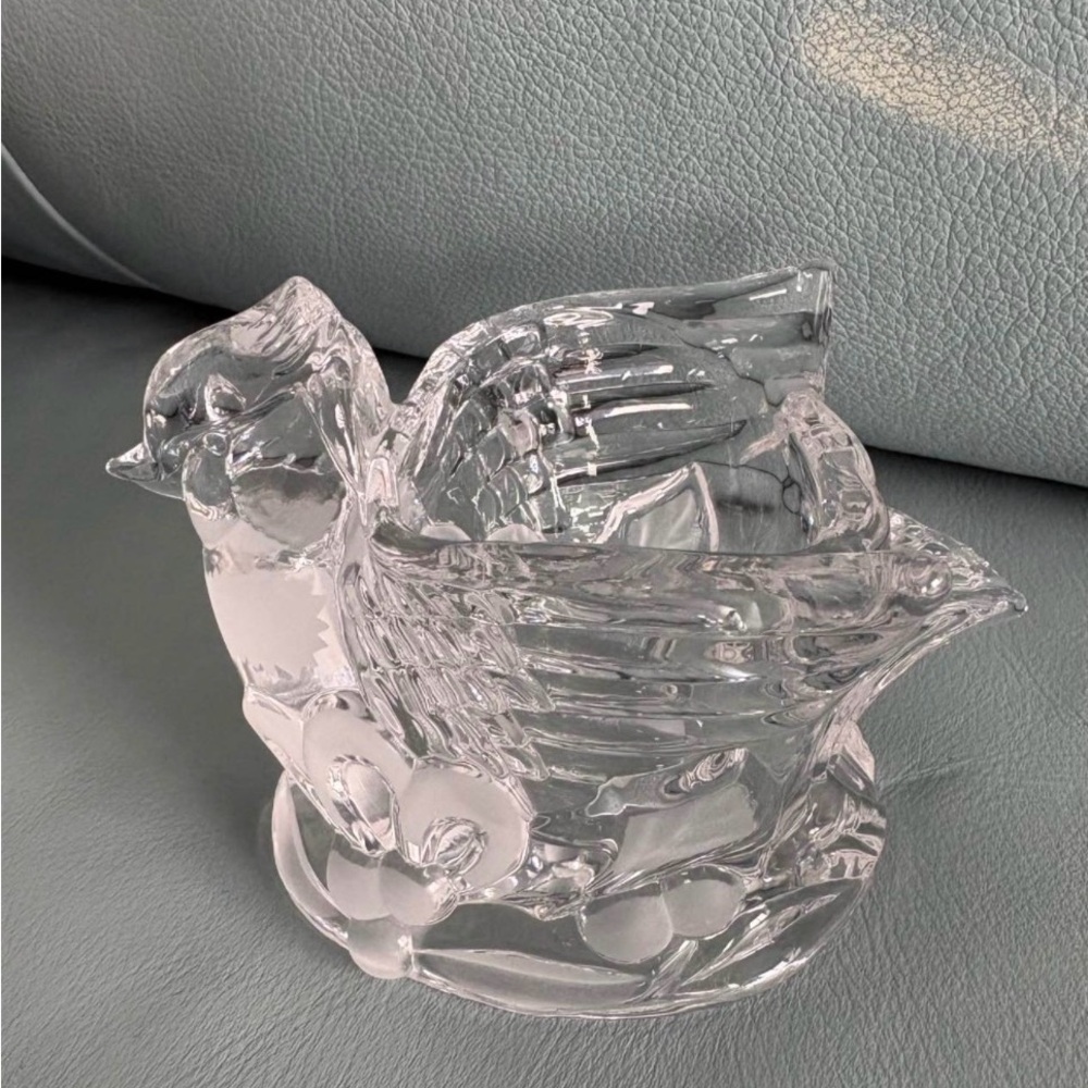 Candle Holder-Gorham Crystal Holiday Traditions Cardinal Votive